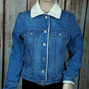 Steve & Barry's Fur Lined Jean Jacket, Size Small